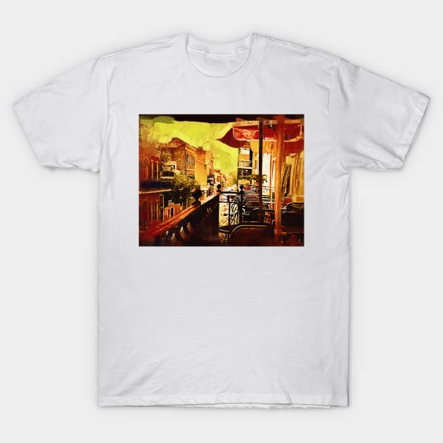 Balcony Cafe T-Shirt by KirtTisdale